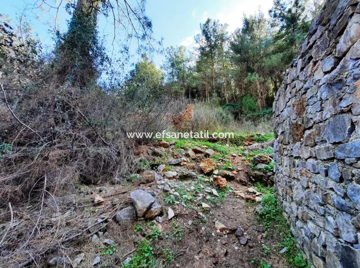 Ruined Stone Village House For Sale In Gökova And Its Land